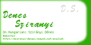 denes sziranyi business card