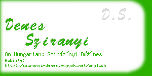 denes sziranyi business card